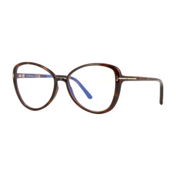 NEW TOM FORD FT5907-B/S 052 EYEGLASSES TF5907-B 052 DARK HAVANA WOMEN BUTTERFLY - Picture 1 of 3